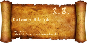 Kelemen Bánk névjegykártya